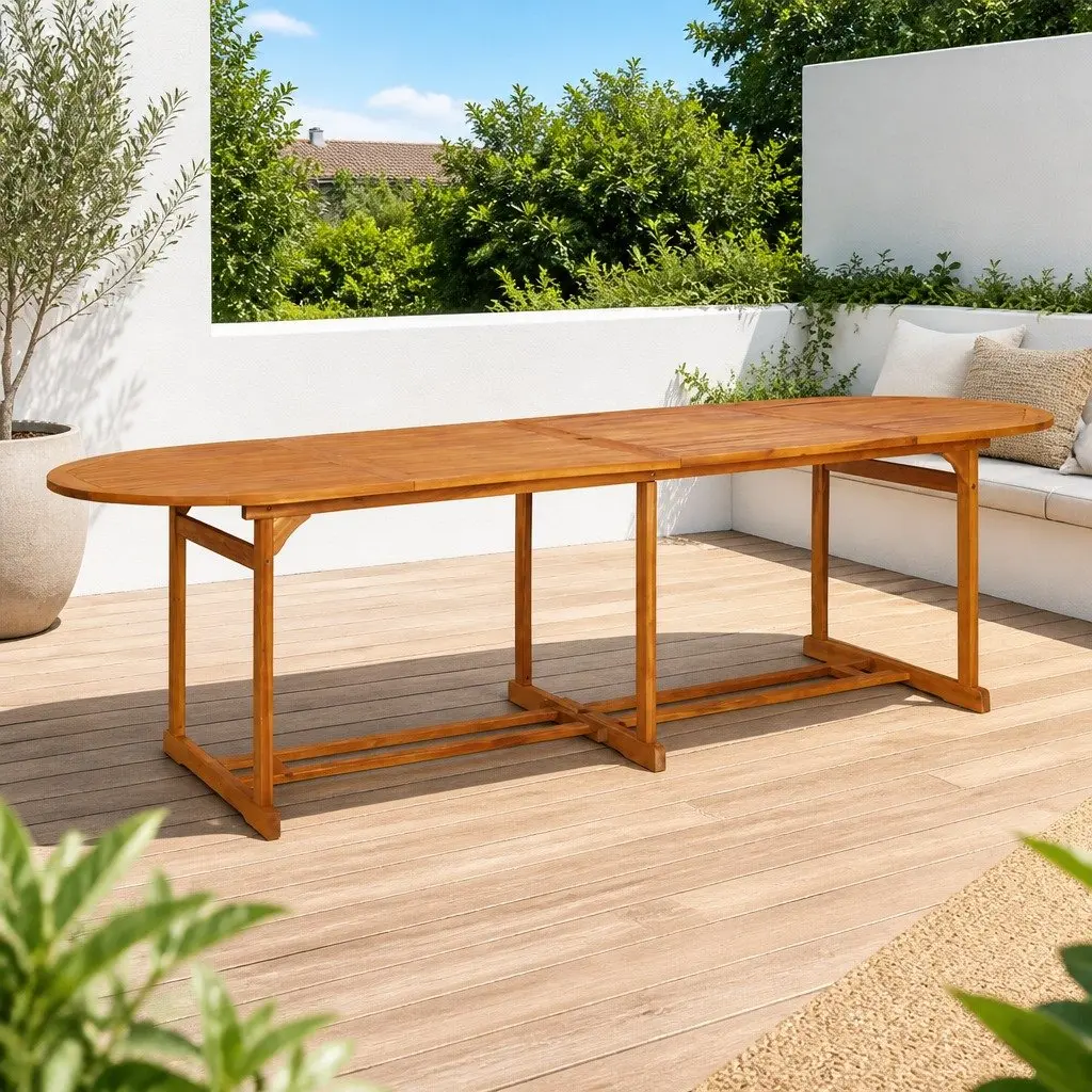 Garden Dining Table 280x90x75 cm in Acacia Wood