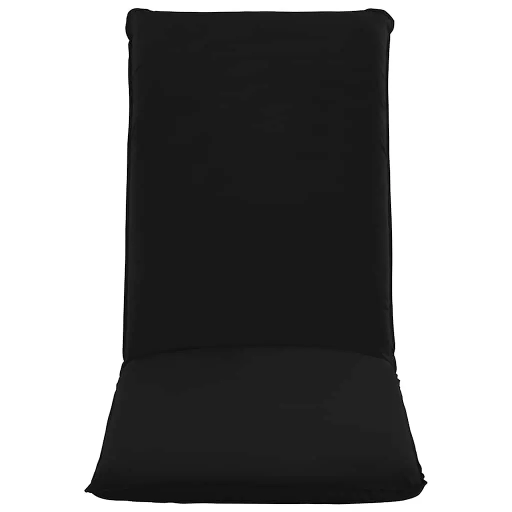 Foldable Sunlounger Black Oxford Fabric Garden Beach Outdoor Lounging Chair Bed