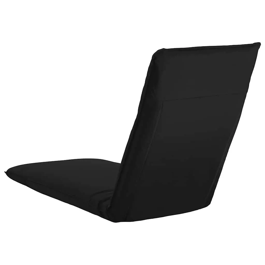 Foldable Sunlounger Black Oxford Fabric Garden Beach Outdoor Lounging Chair Bed