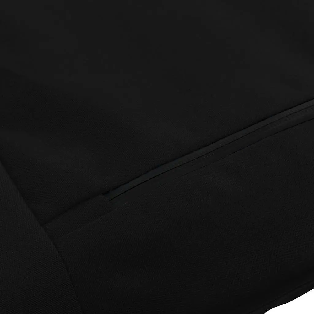 Foldable Sunlounger Black Oxford Fabric Garden Beach Outdoor Lounging Chair Bed