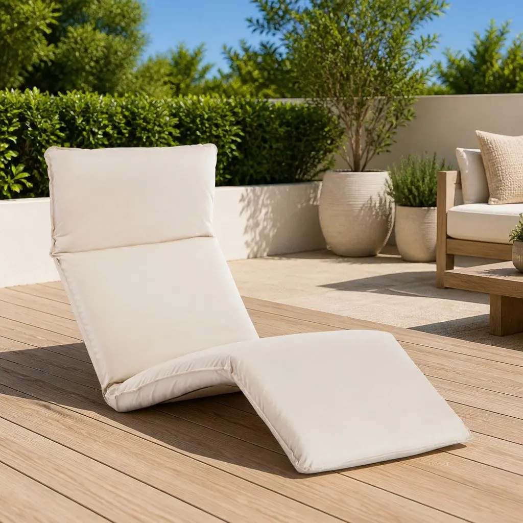Foldable Sunlounger Outdoor Lounge Chair 5-Level Adjustable Garden Beach