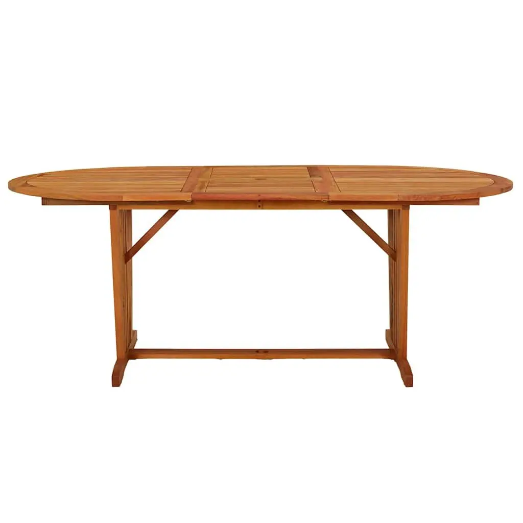 Extendable Garden Table Brown 200x100cm Solid Wood Outdoor Dining Patio Furniture