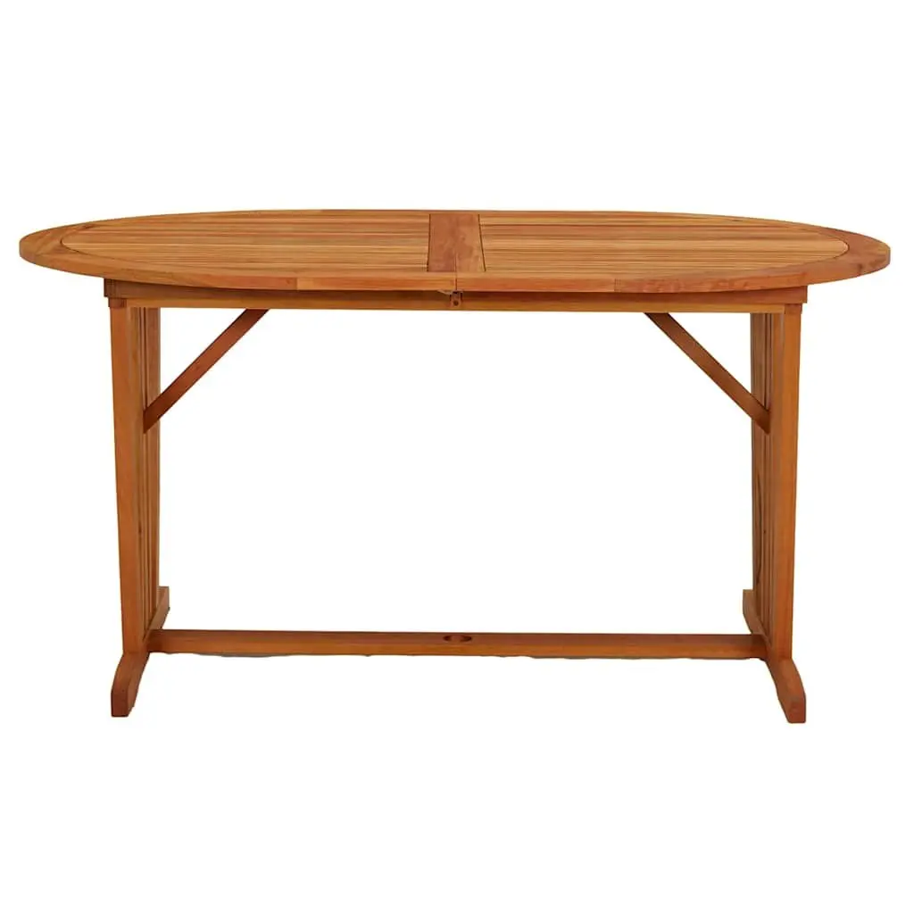 Extendable Garden Table Brown 200x100cm Solid Wood Outdoor Dining Patio Furniture