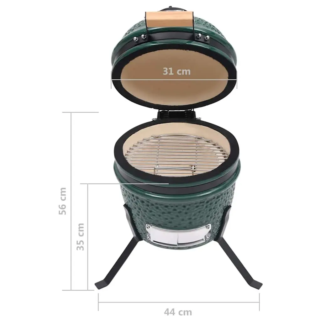 Kamado Barbecue Grill Smoker 56cm Ceramic Outdoor Cooking Green