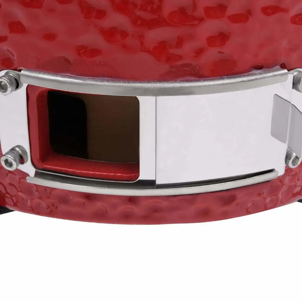 Ceramic Kamado Barbecue Grill Smoker 56cm Red Coal Wood Outdoor Cooking