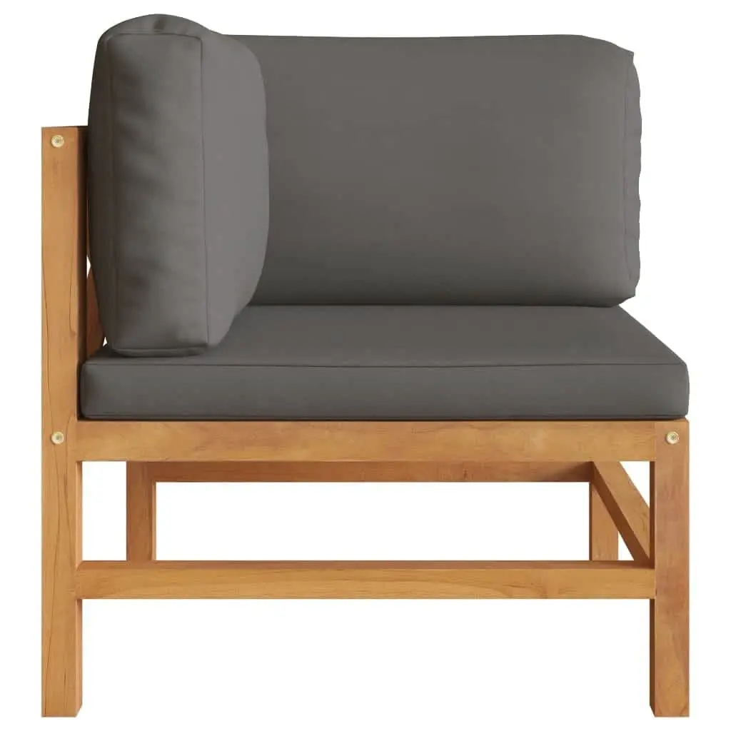 Corner Sofa Set Grey 2 pcs Outdoor Garden Patio Furniture Seating