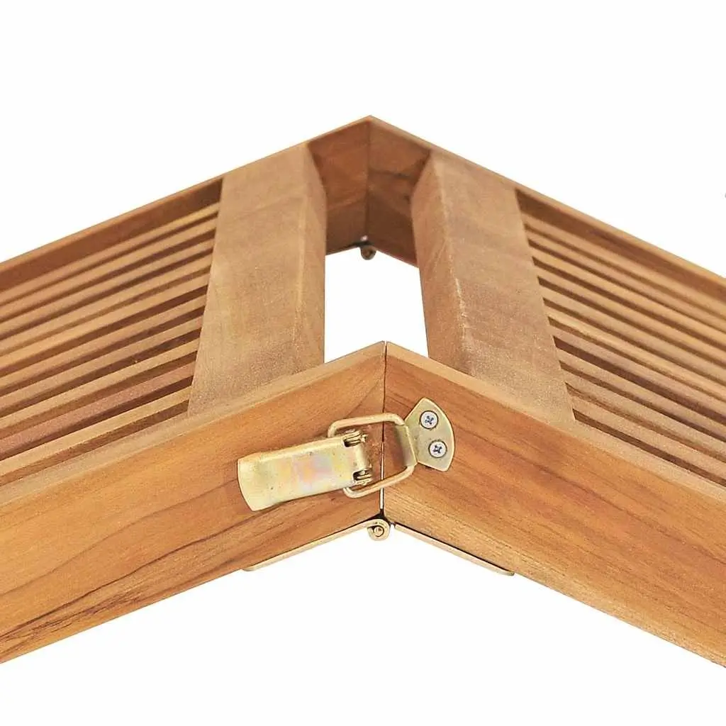 Sun Lounger Brown Teak Wood Folding Outdoor Garden Patio Deck Chair