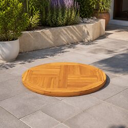 Concise Round Solid Teak Table Top - 50cm Diameter