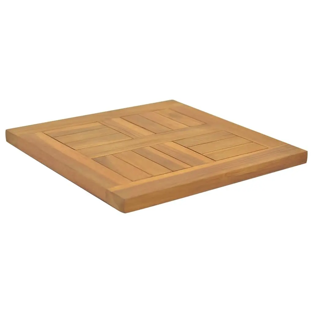 Square Teak Table Top Brown 40x40x2.5cm Solid Wood Replacement Surface
