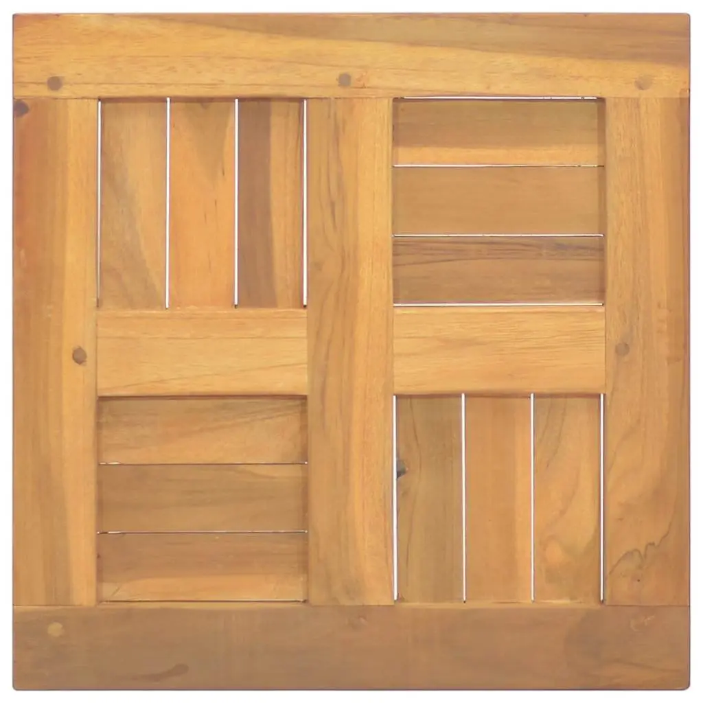 Square Teak Table Top Brown 40x40x2.5cm Solid Wood Replacement Surface