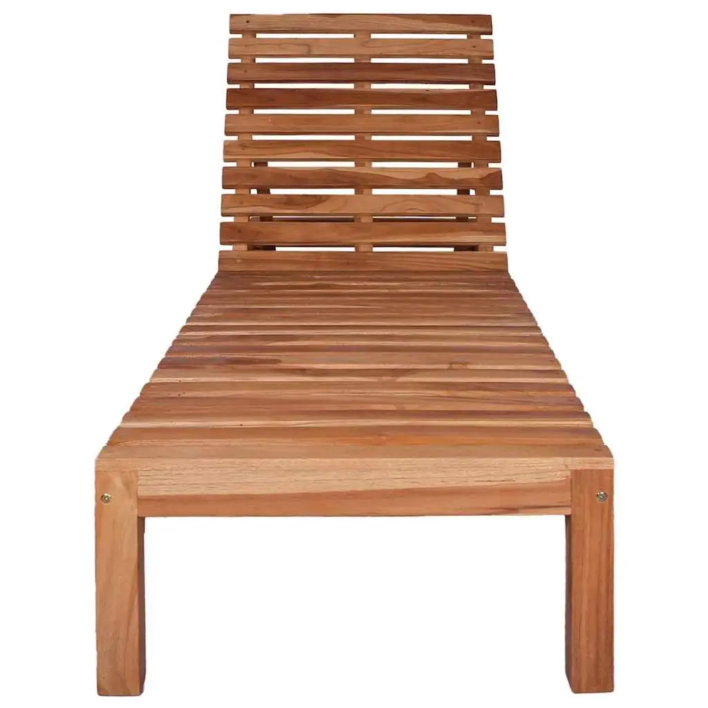 Sun Lounger Solid Teak Wood Garden Patio Outdoor Furniture Relaxing Lounge Chair