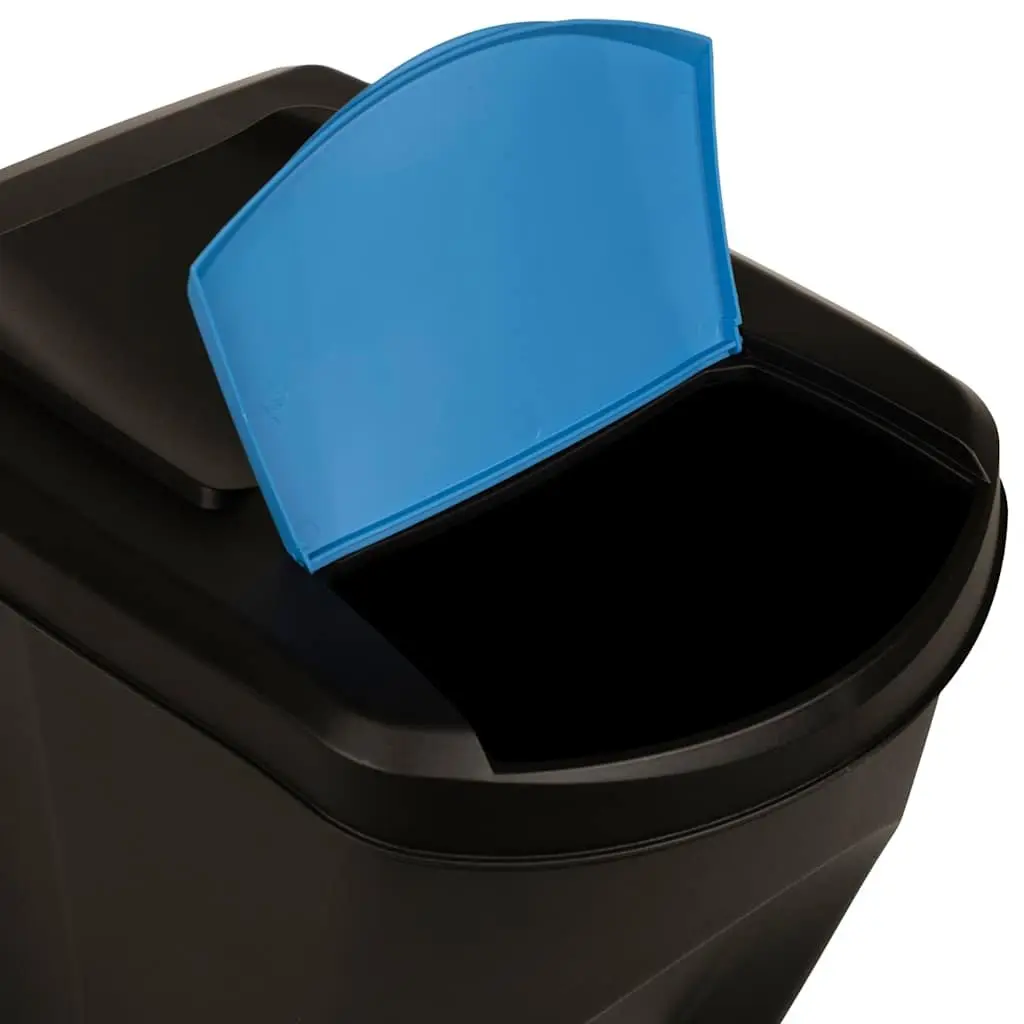 Stackable Rubbish Bin Boxes Anthracite 75 L Waste Containment Storage 3 Piece