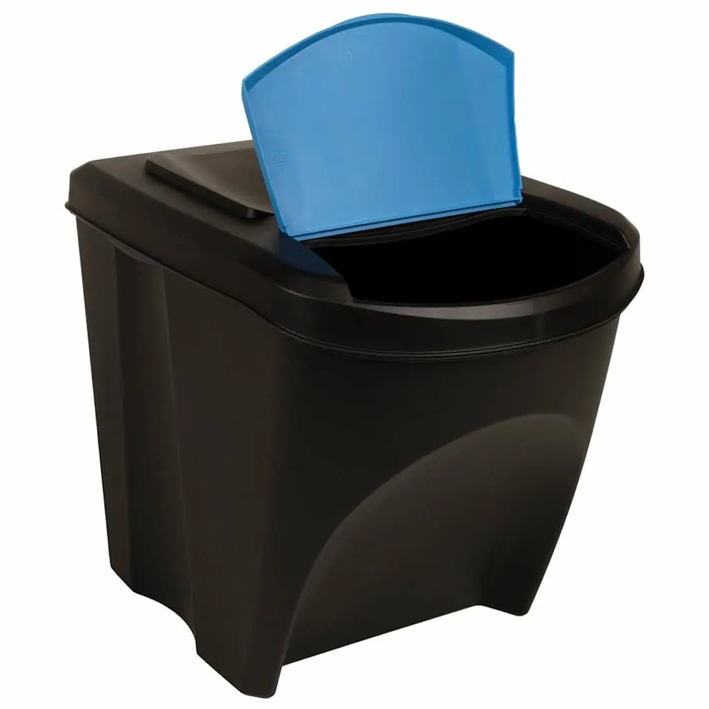 Stackable Rubbish Bin Boxes Anthracite 75 L Waste Containment Storage 3 Piece