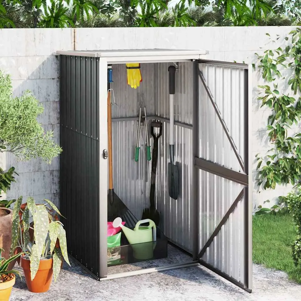 Garden Metal Storage Shed Anthracite 88x89x161cm Outdoor Tool Equipment House
