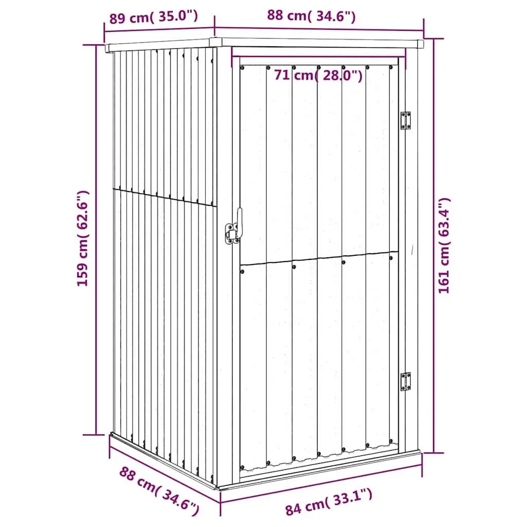 Garden Metal Storage Shed Anthracite 88x89x161cm Outdoor Tool Equipment House