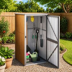 Brown Garden Tool Shed 88x89x161cm