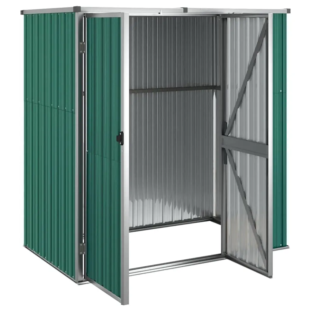 Green Garden Tool Shed Outdoor Storage Galvanised Steel Frame 161x89x161 cm