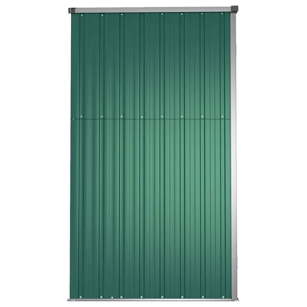 Green Garden Tool Shed Outdoor Storage Galvanised Steel Frame 161x89x161 cm