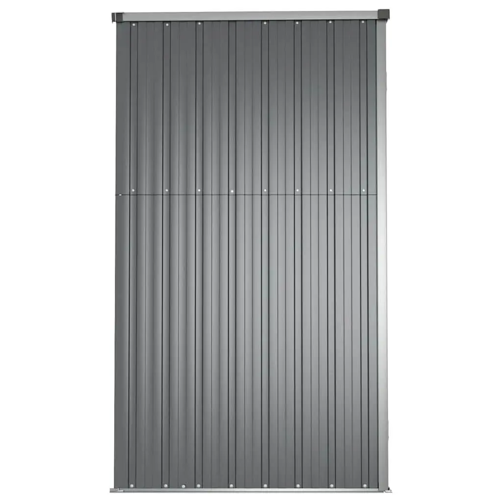 Grey Garden Tool Shed Galvanised Steel Frame Spacious Storage 161x89x161cm
