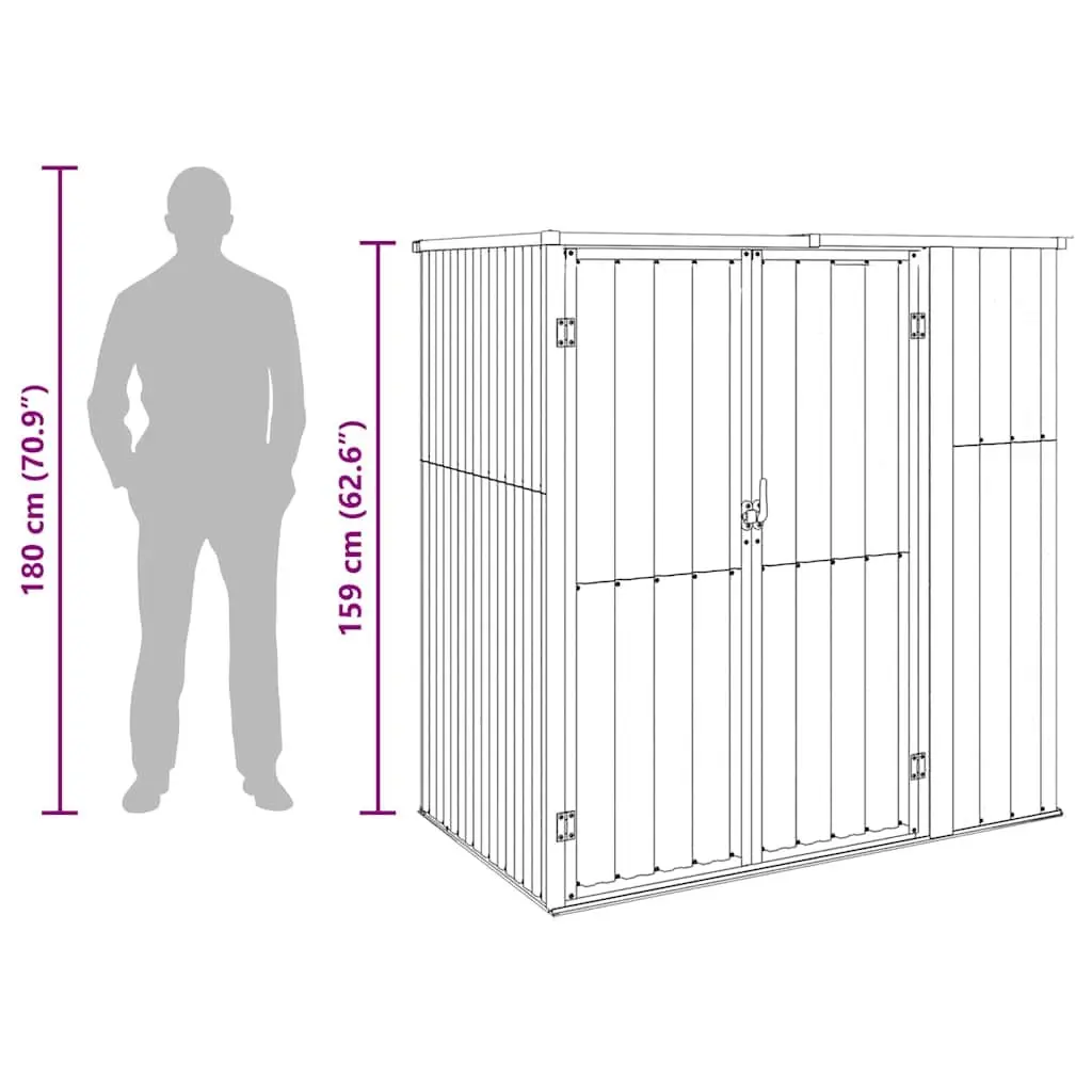 Garden Tool Shed Anthracite Outdoor Storage Galvanised Steel Structure