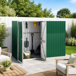 Compact Garden Tool Shed Green 225x89x161cm