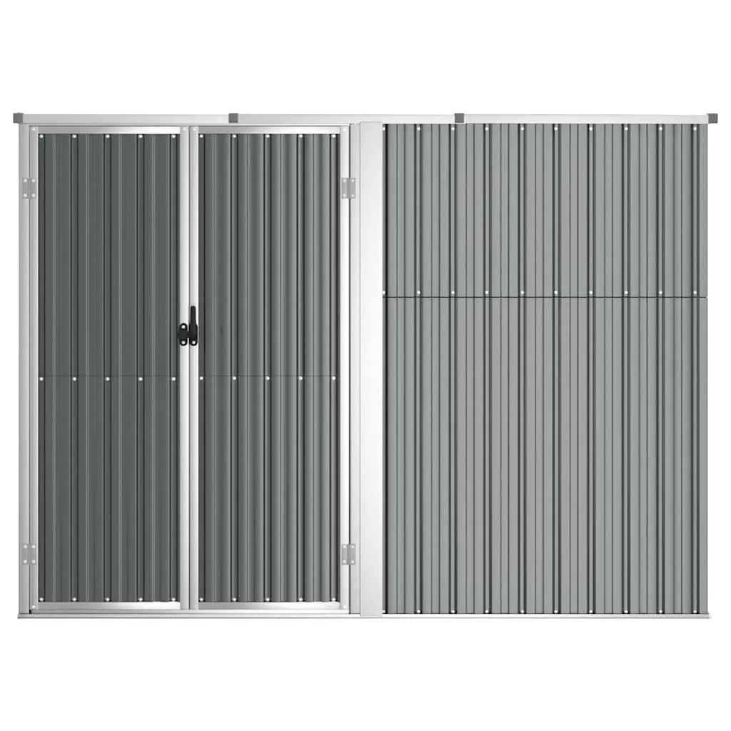Garden Tool Shed Grey 225x89x161 cm Outdoor Storage Galvanised Steel Frame