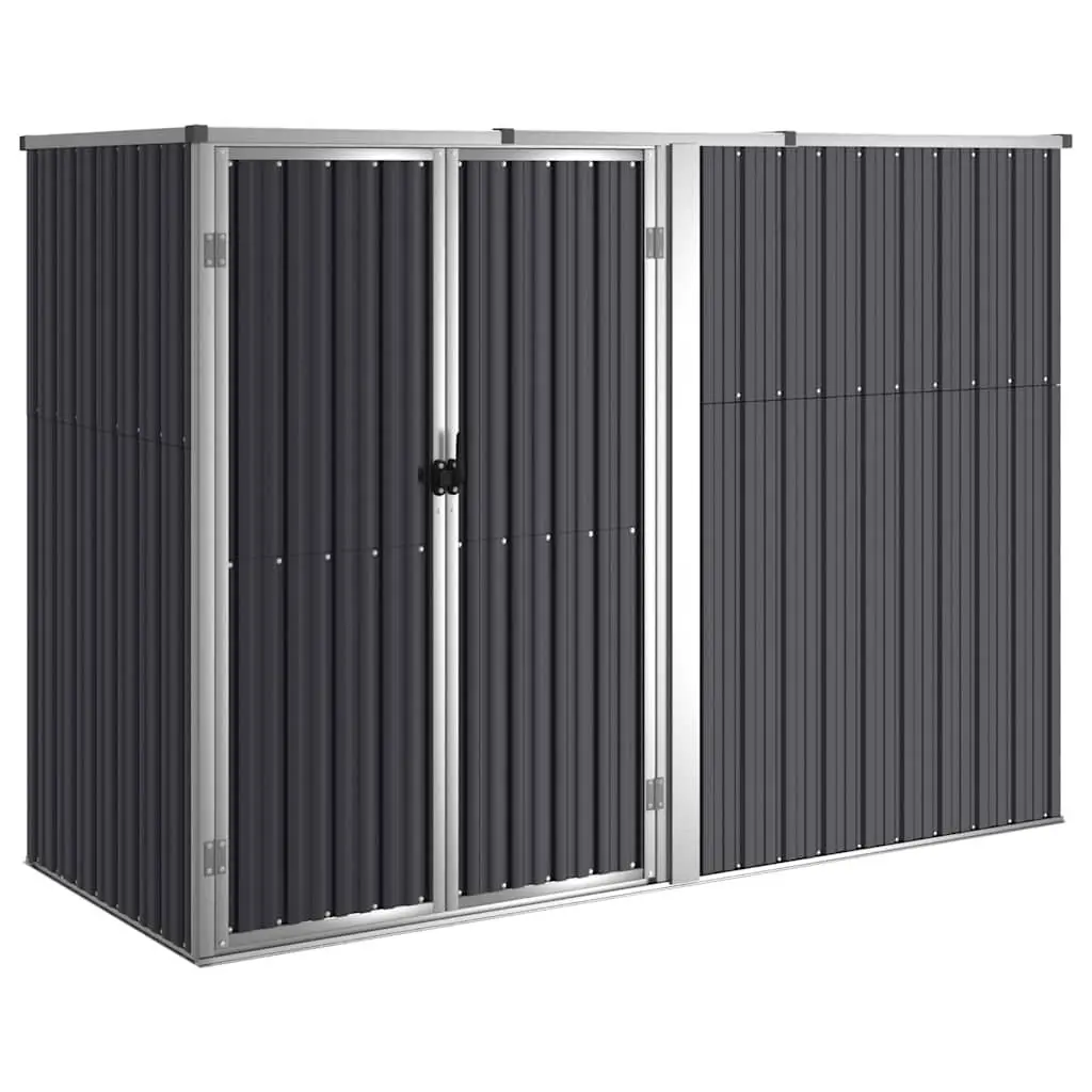 Garden Tool Shed Anthracite Galvanised Steel 225x89x161cm Large Organised Storage
