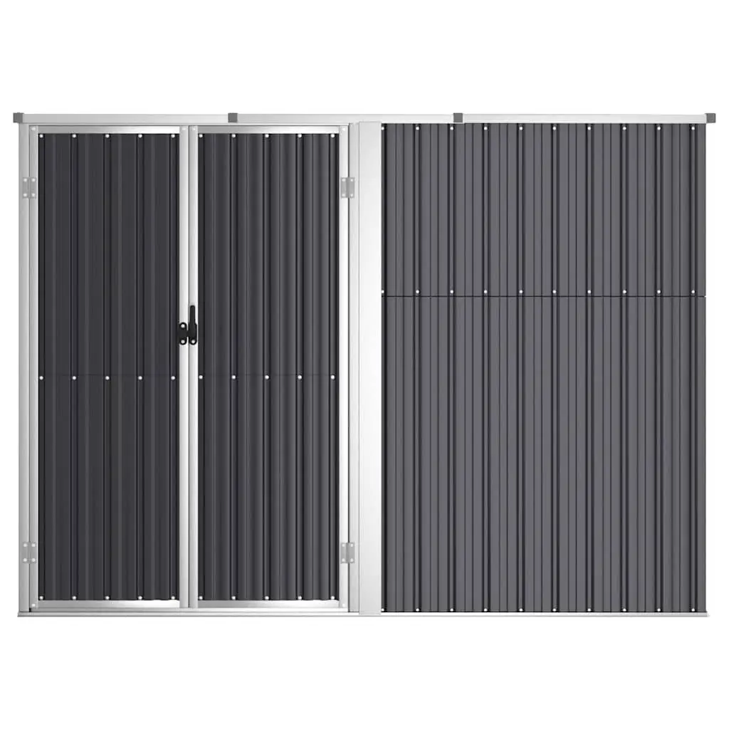 Garden Tool Shed Anthracite Galvanised Steel 225x89x161cm Large Organised Storage