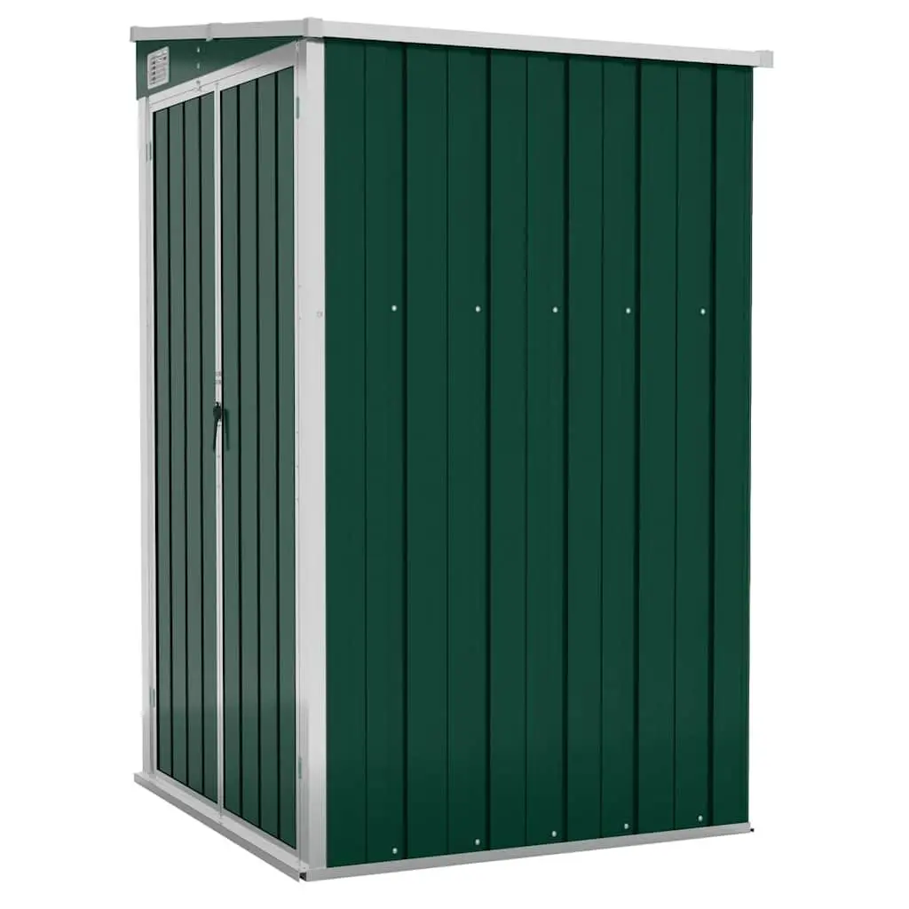 Garden Shed Green 118x100x178cm Wall-mounted Double Door Durable Galvanised Steel