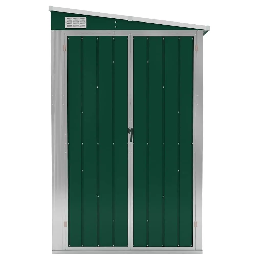 Garden Shed Green 118x100x178cm Wall-mounted Double Door Durable Galvanised Steel