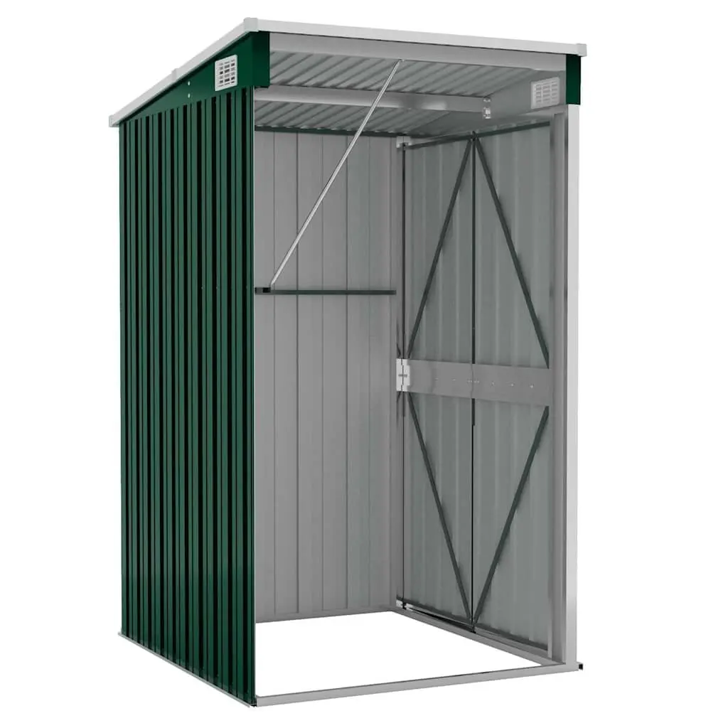 Garden Shed Green 118x100x178cm Wall-mounted Double Door Durable Galvanised Steel