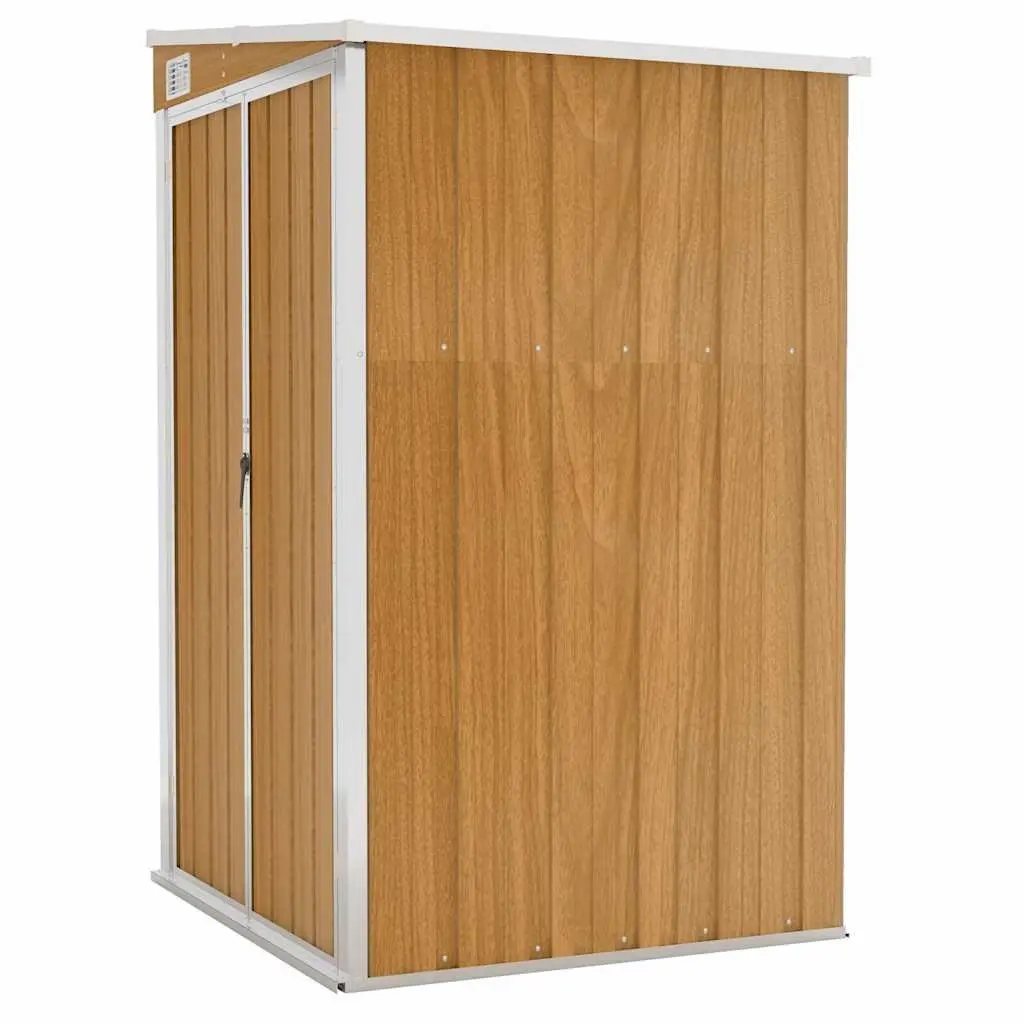 Wall-mounted Garden Shed Brown Outdoor Storage House Galvanised Steel