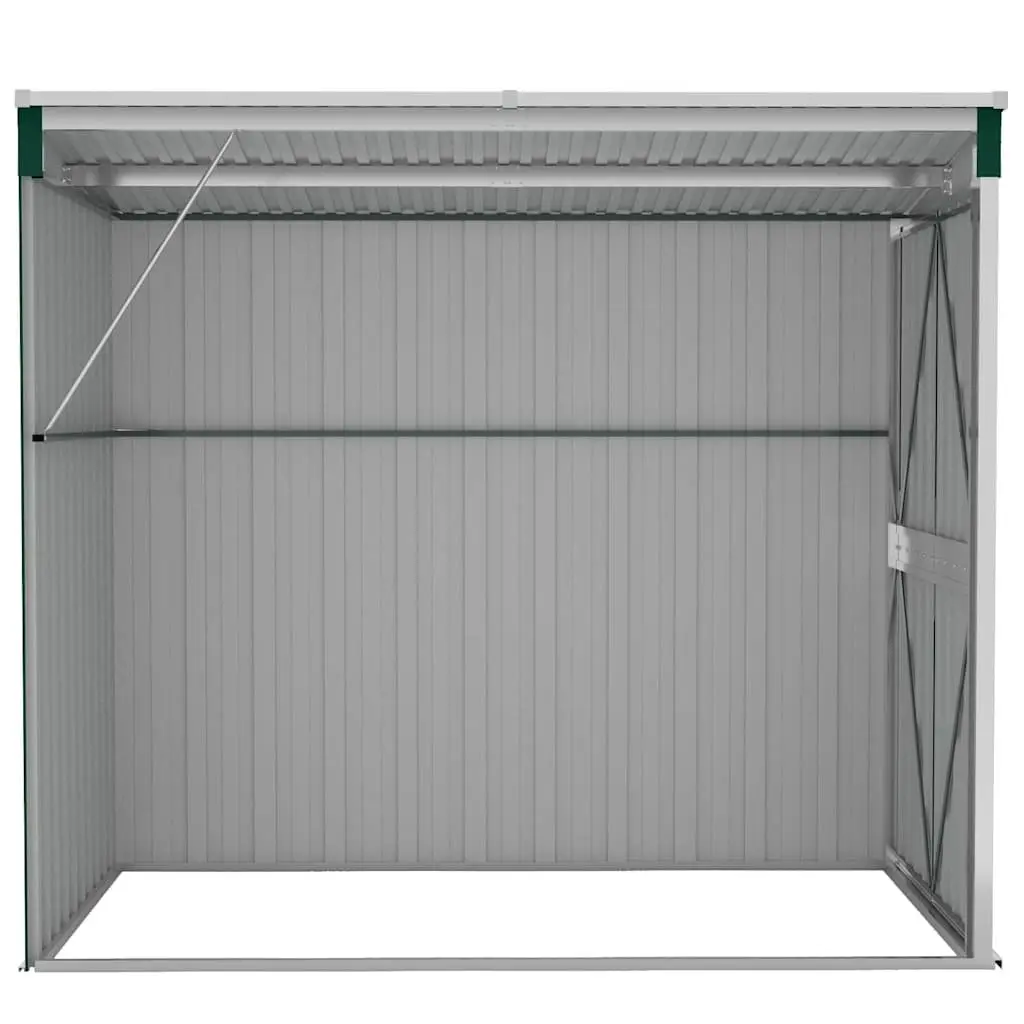 Garden Shed Green Wall-mounted Steel Double Door with Sloping Roof Drain