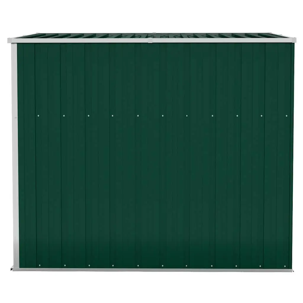 Garden Shed Green Wall-mounted Steel Double Door with Sloping Roof Drain