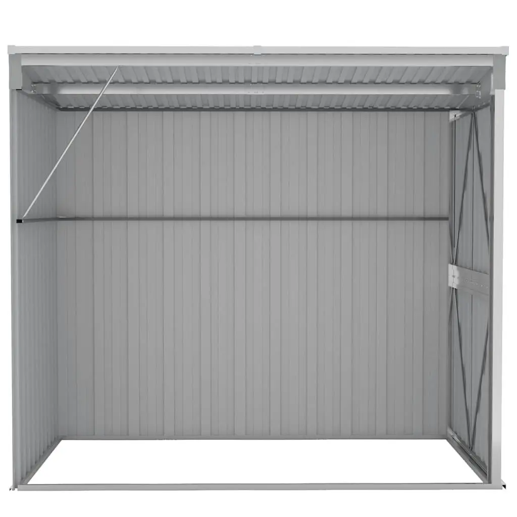 Wall-Mounted Garden Shed Grey Galvanised Steel Tool Storage Outdoor Equipment Locker