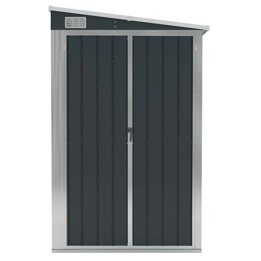 Garden Shed Anthracite Wall-Mounted Steel Double Door Outdoor Storage