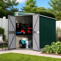 Green Wall-Mounted Garden Shed 118x288x178 cm