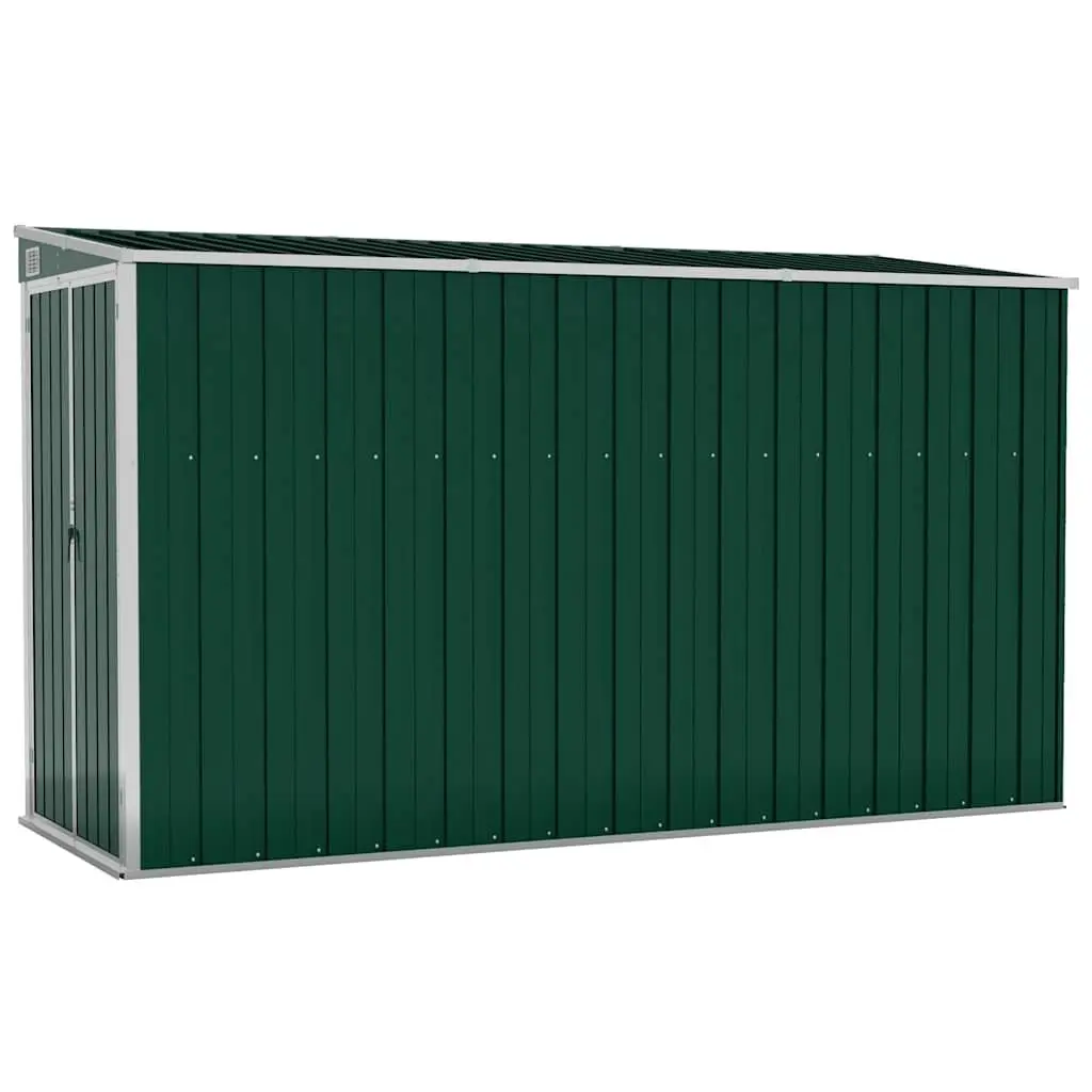 Wall-mounted Garden Shed Green 118x288x178 cm Durable Galvanised Steel Construction