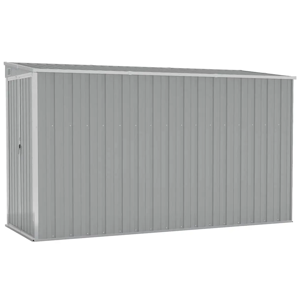 Garden Shed Grey Wall-mounted Galvanised Steel Double Door Outdoor Storage