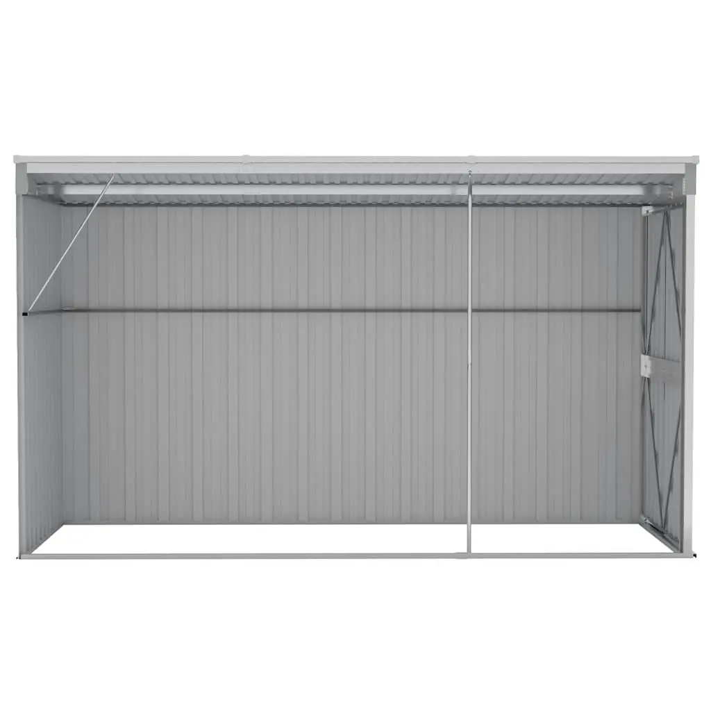 Garden Shed Grey Wall-mounted Galvanised Steel Double Door Outdoor Storage