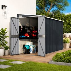 Compact Wall-Mounted Garden Shed Made of Galvanised Steel