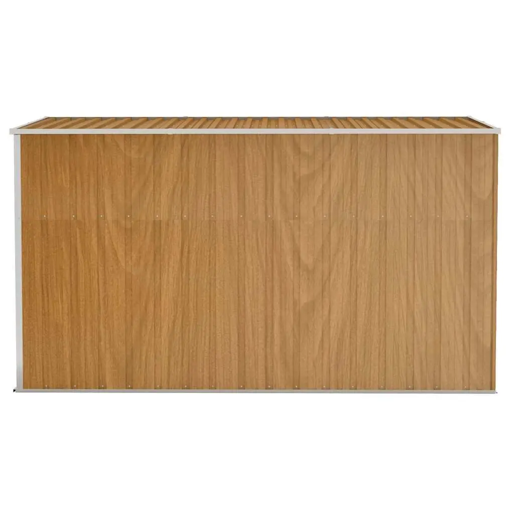 Garden Shed Brown 118x288x178cm Wall-mounted Galvanised Steel Outdoor Storage