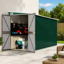Smart Wall-Mounted Garden Shed in Green - 118x382x178cm