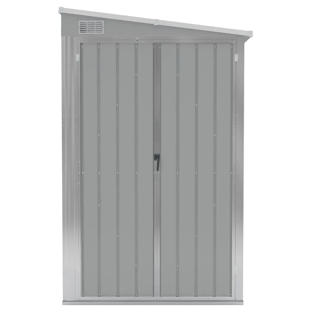 Wall-mounted Garden Shed Storage Grey Galvanised Steel Outdoor Structures