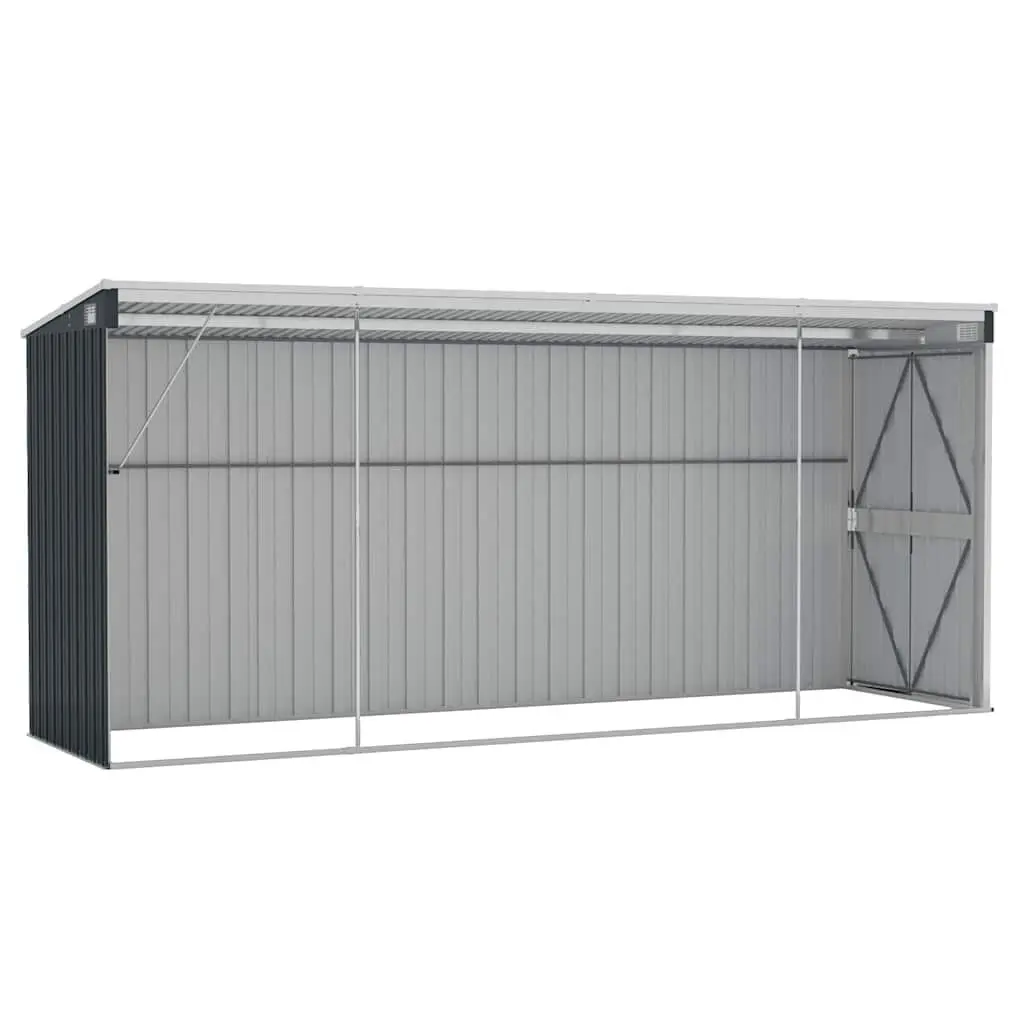 Garden Shed Anthracite Durable Steel Wall-Mounted Outdoor Storage with Double Doors