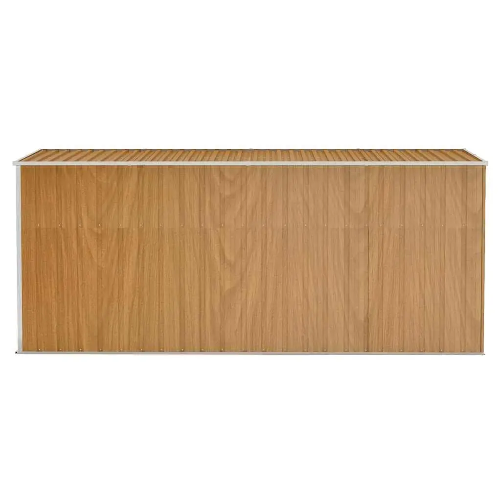 Garden Shed Brown Wall-mounted Galvanised Steel Double Door Outdoor Storage
