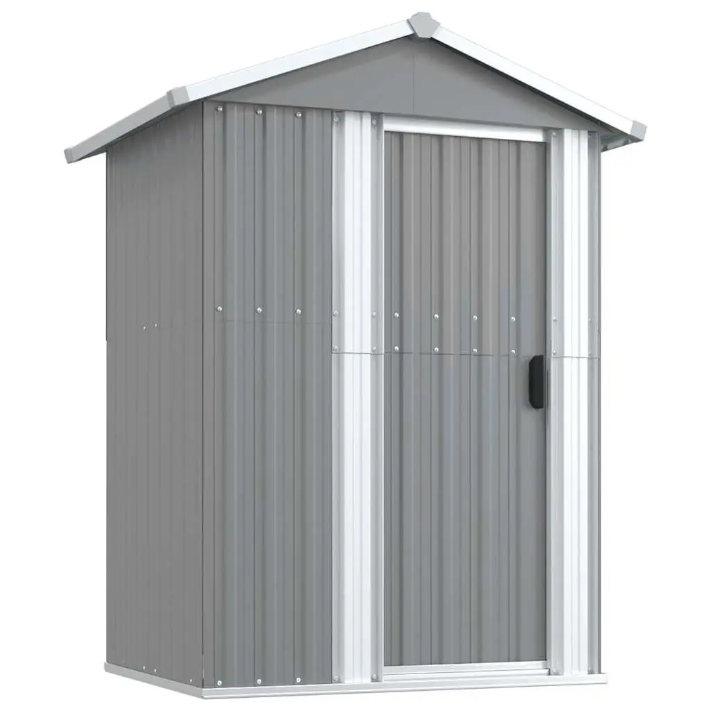 Outdoor Storage Shed Galvanised Steel Grey 126x97.5x177cm Spacious Tool House
