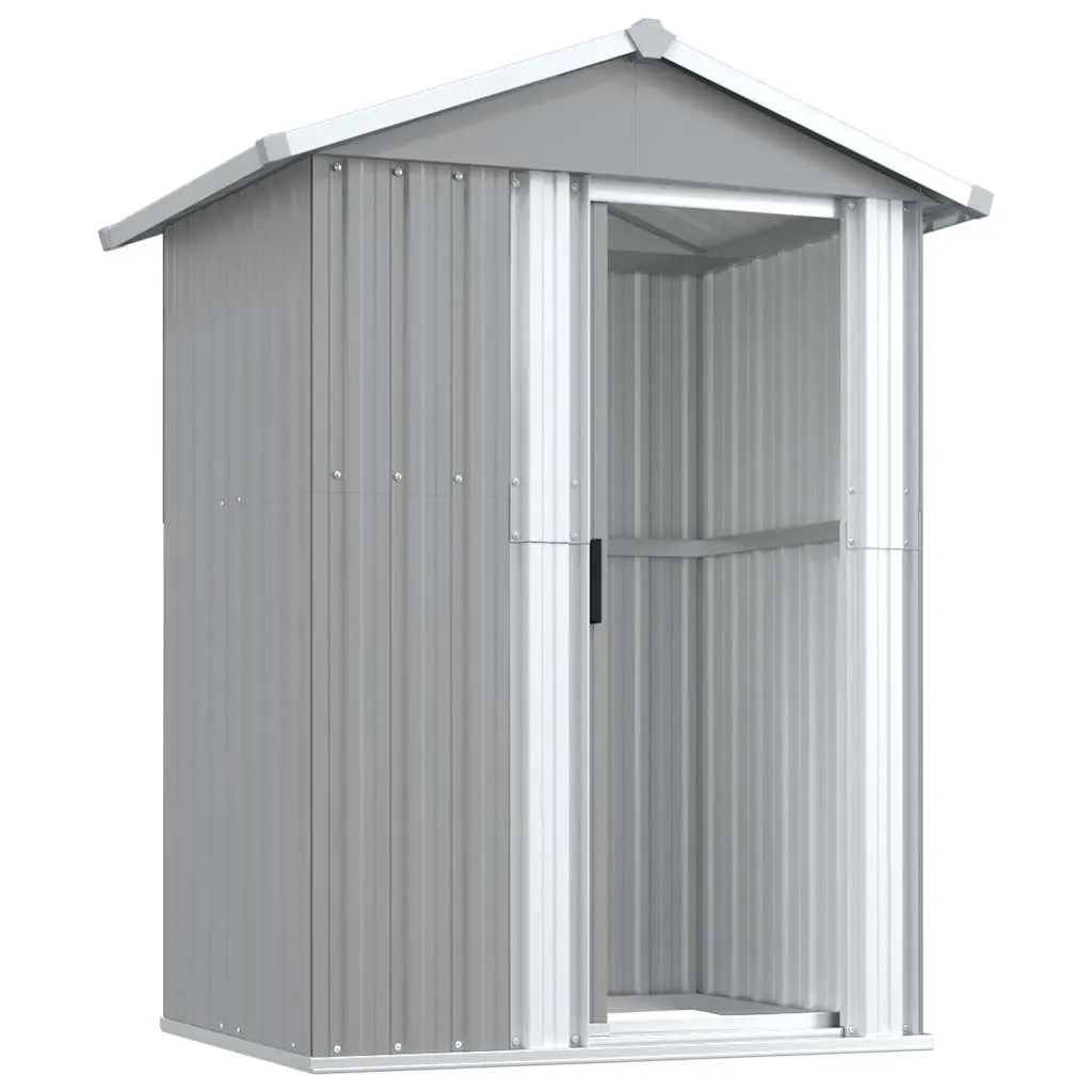 Outdoor Storage Shed Galvanised Steel Grey 126x97.5x177cm Spacious Tool House