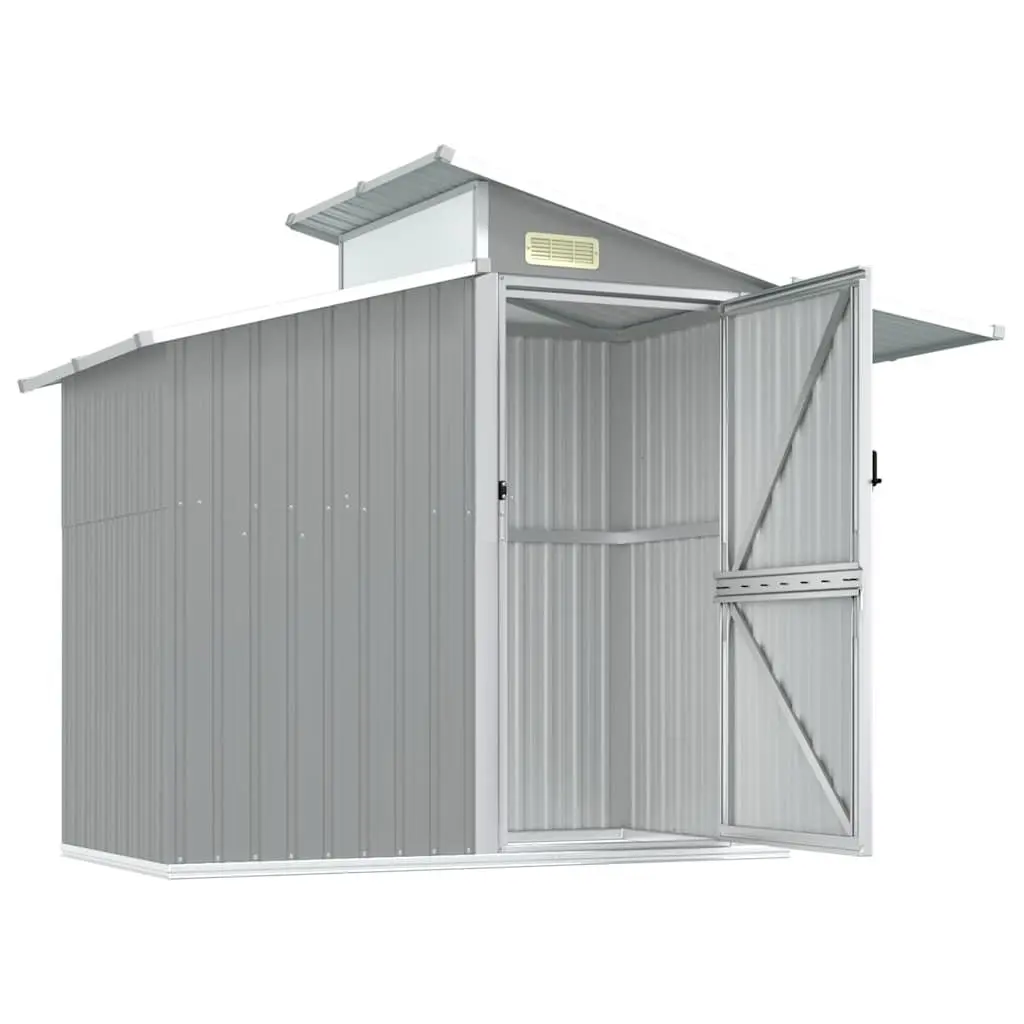 Garden Shed Grey 270x130x208.5 cm Galvanised Steel Outdoor Storage Tool House