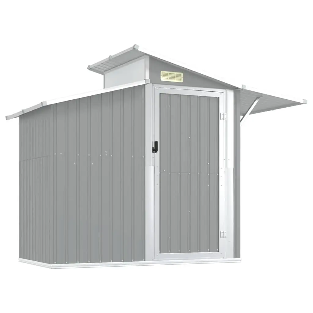 Garden Shed Grey 270x130x208.5 cm Galvanised Steel Outdoor Storage Tool House